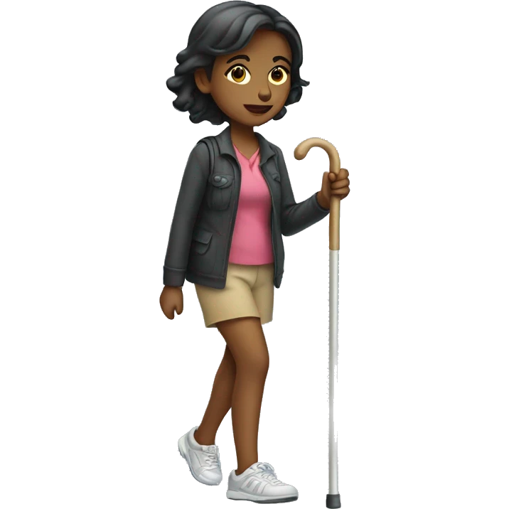 girl walking with cane  emoji