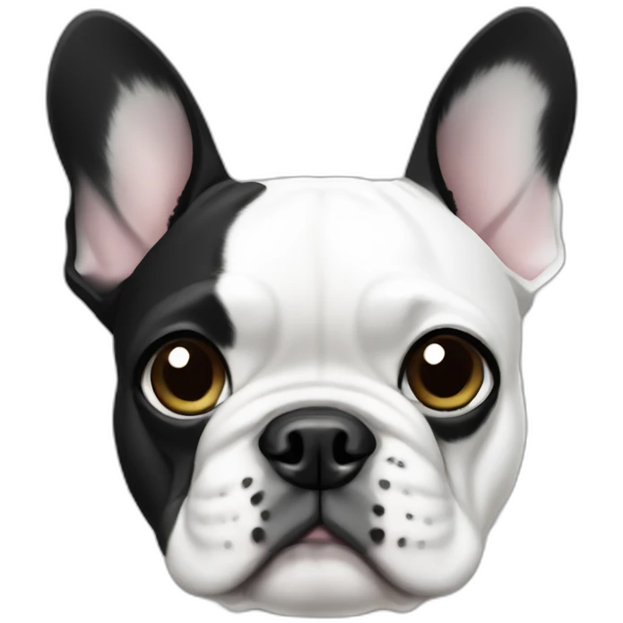 French-bulldog-Black and white emoji