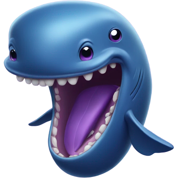 Blue whale purple, open mouth emoji