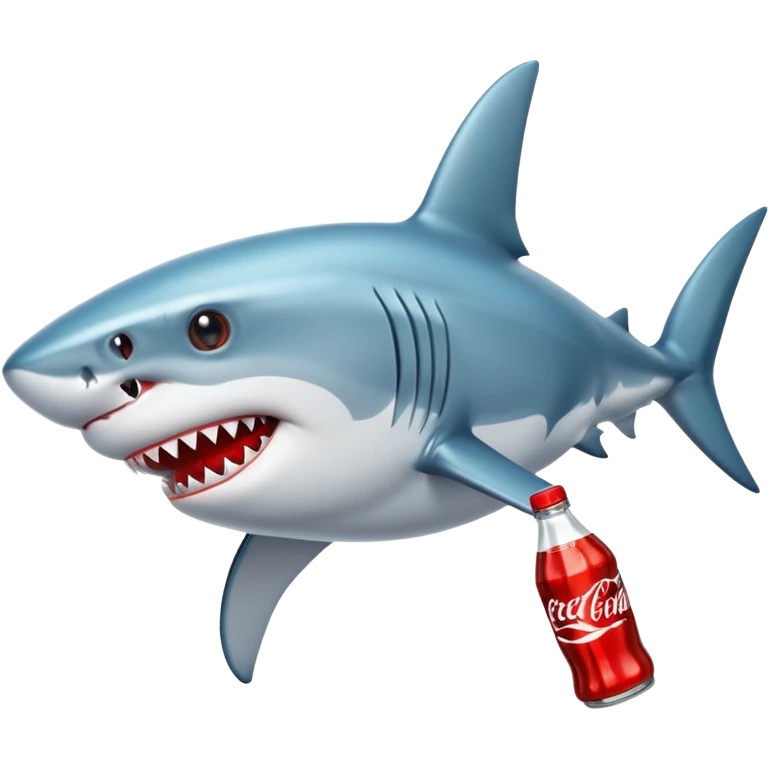 Shark with coca cola emoji