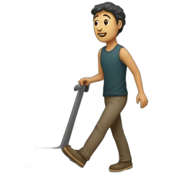 Une personne qui marche sur une crotte emoji