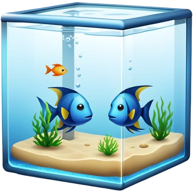 Cube fish tank no fish emoji