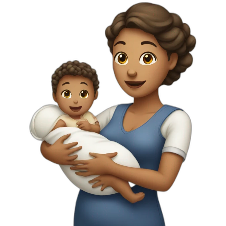 Woman delivering baby emoji