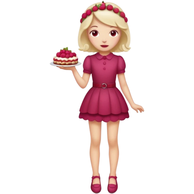 Raspberry torte human full body and legs girl with a raspberry barrette on her head emoji