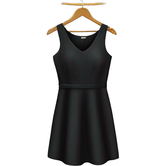 black dress on hanger emoji
