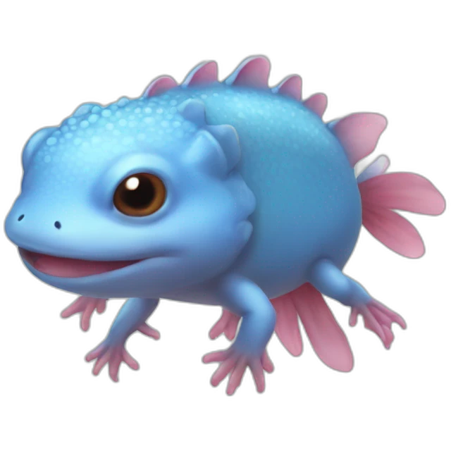 A blue axolotl emoji