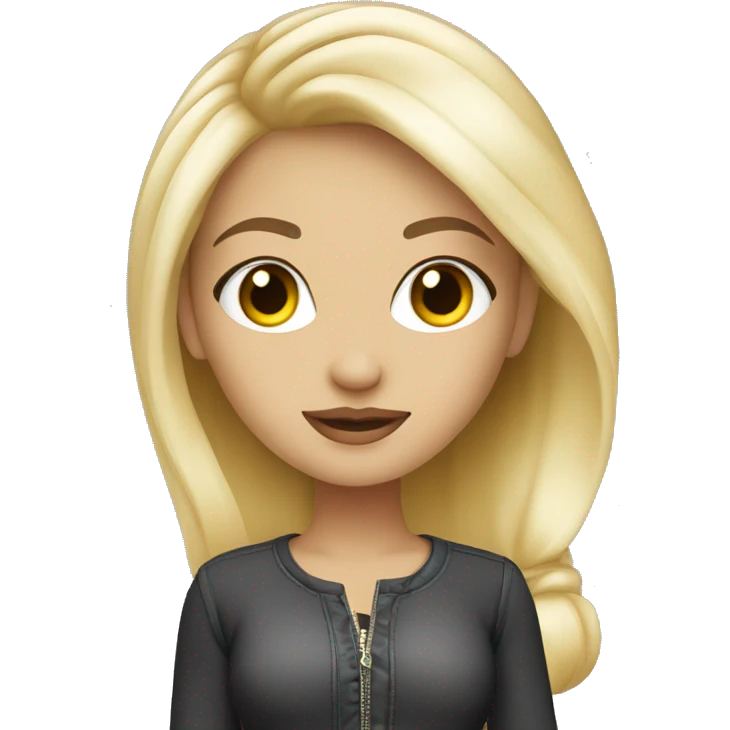 Fashion designer blond girl with cute face emoji