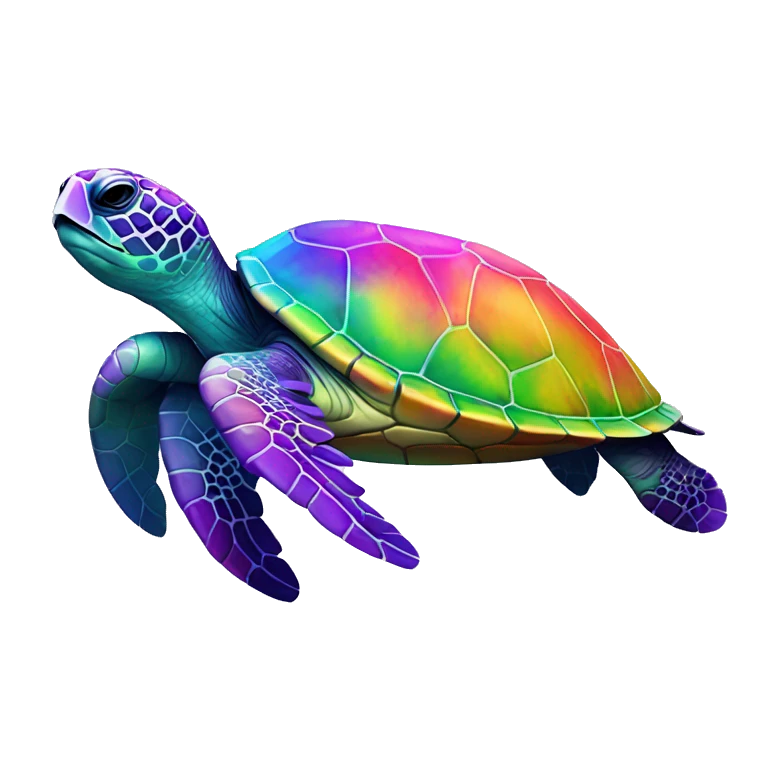 neon rainbow sea turtle emoji