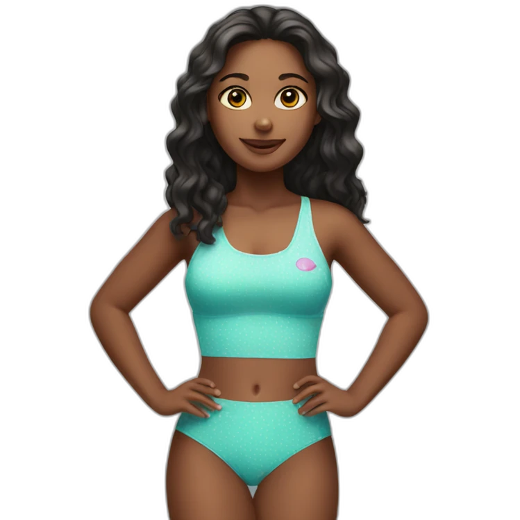 A girl in a swimsuit emoji