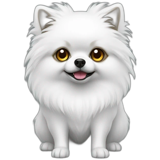 white-pomeranian using zombie custom emoji