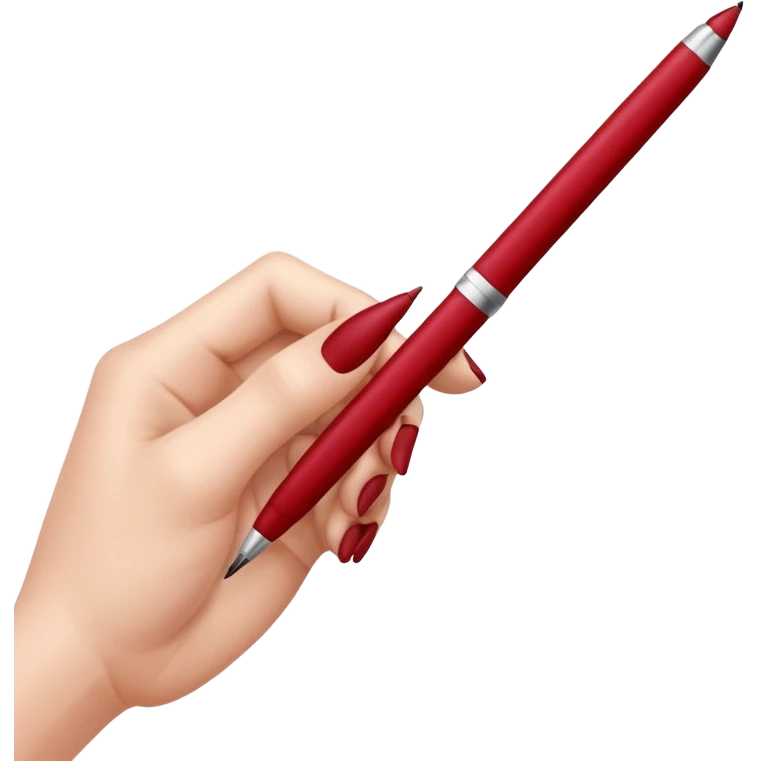 the hand writes with a dark red pen emoji