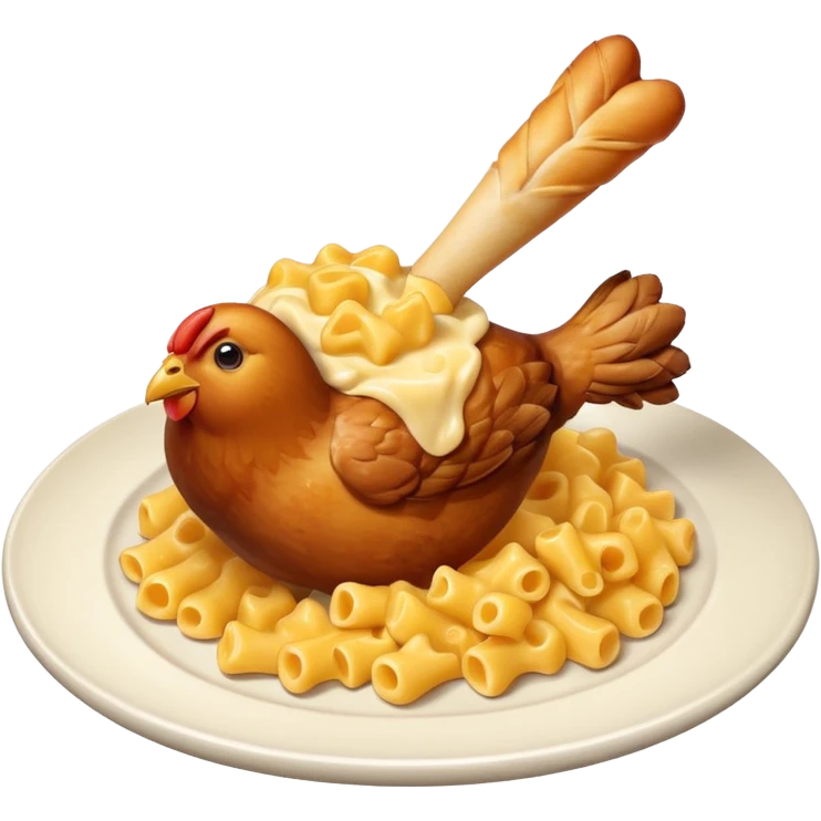 chicken drumstick with mac and cheese emoji