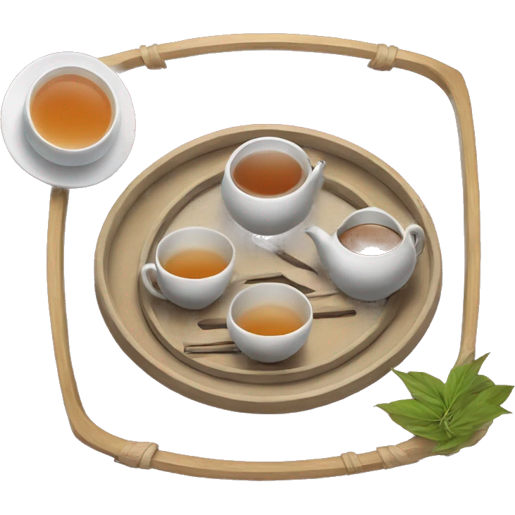 chinese tray with tea emoji
