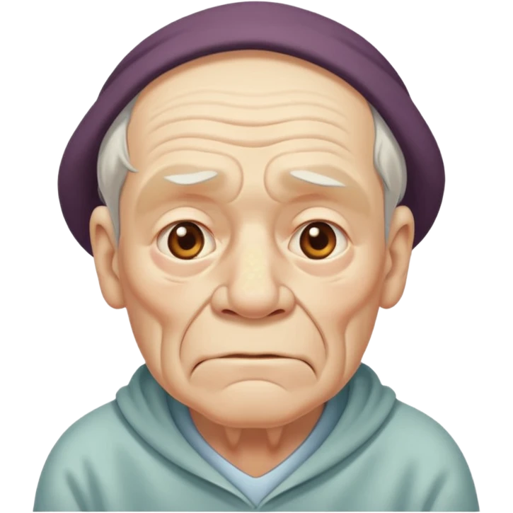 Ein Opa mit vielen Pickeln und einen Buckel man sieht seinen ganzen Körper  emoji