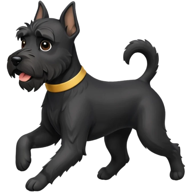 Black mini schnauzer running emoji