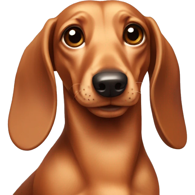 dachshund dog with a toy emoji