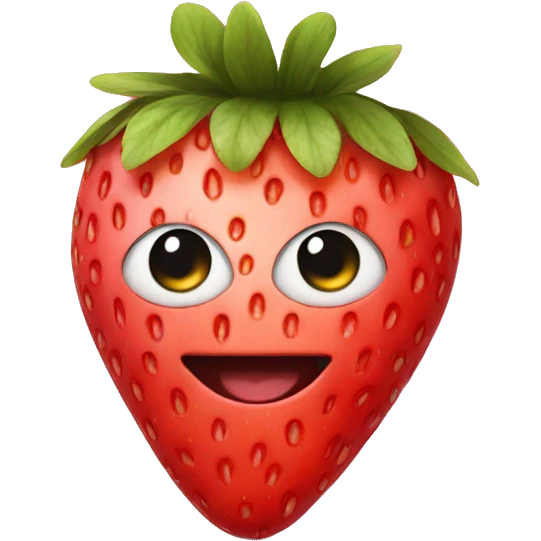 Strawberry smiley face emoji