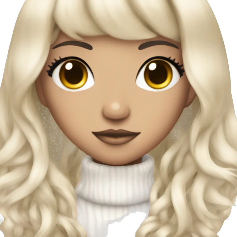 gyaru Girl with very Long lashes and white skin emoji