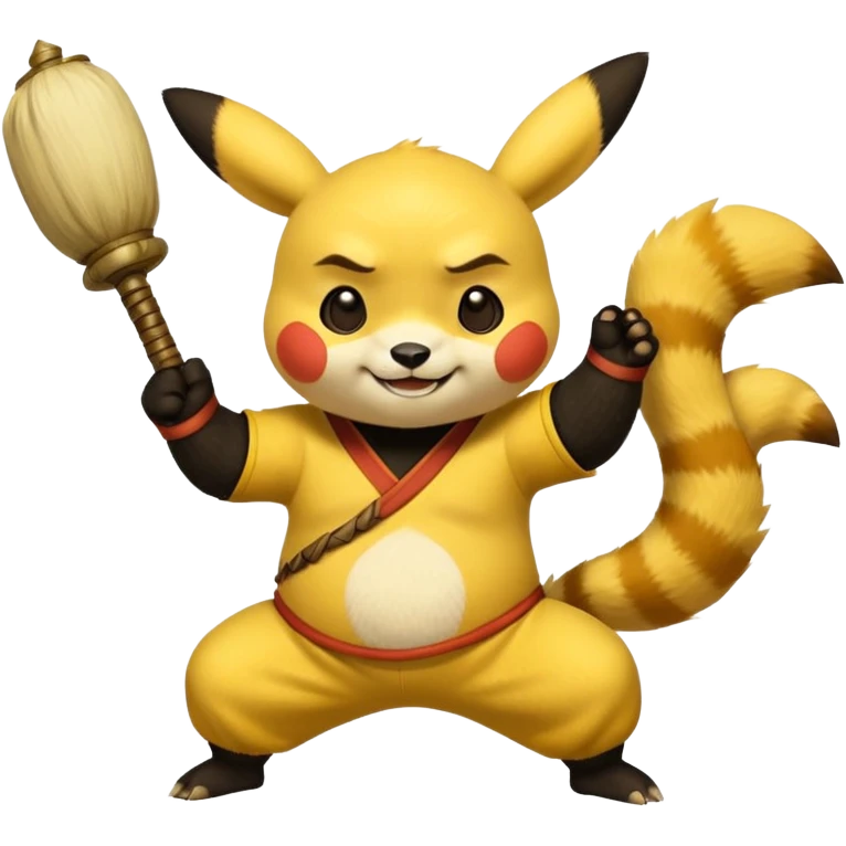 Pickachu with Kung fu panda po emoji
