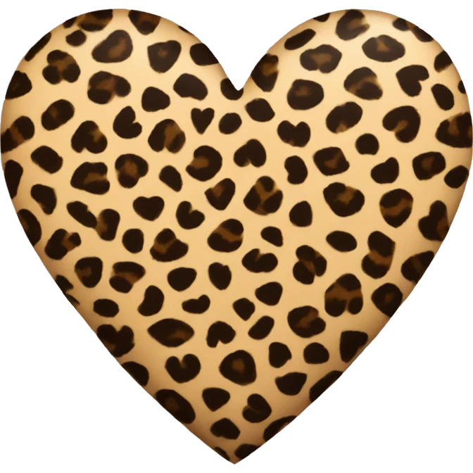 leopard print heart emoji