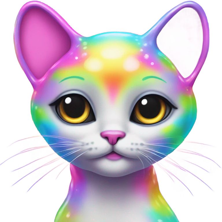 Lisa frank alien cat with antennas on head ￼ emoji