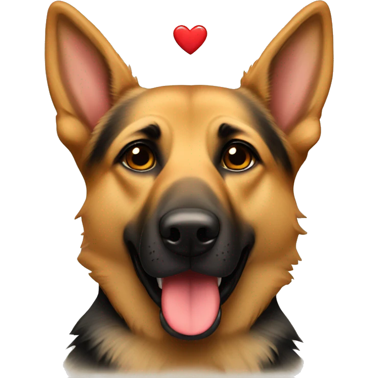 German shepard with heart shape on forehead emoji