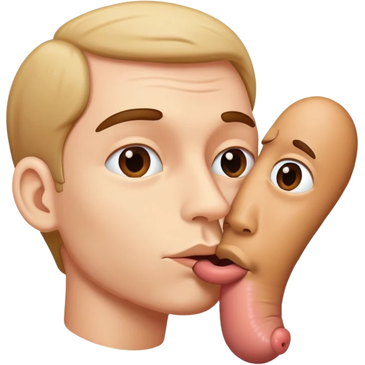 Man kissing penis emoji