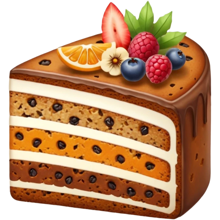 slice of fruit cake with no frosting, simple, clear emoji