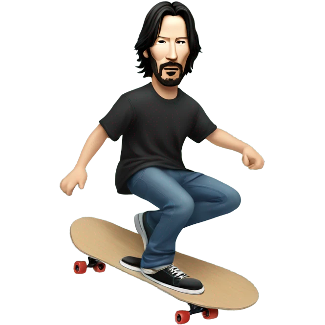 Keanu Reeves on a skateboard emoji