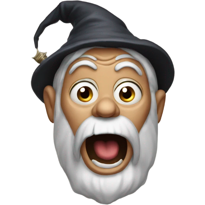 Horrified scared wizard emoji