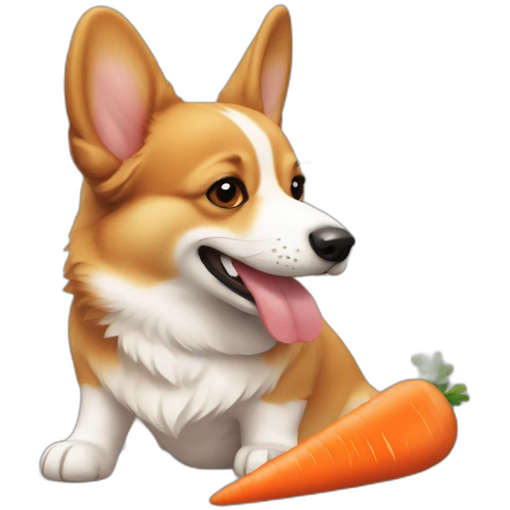 Corgi eat carrot emoji