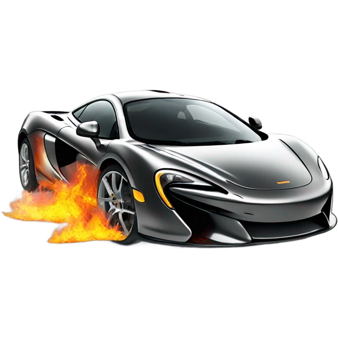 McLaren, fire, smoke emoji