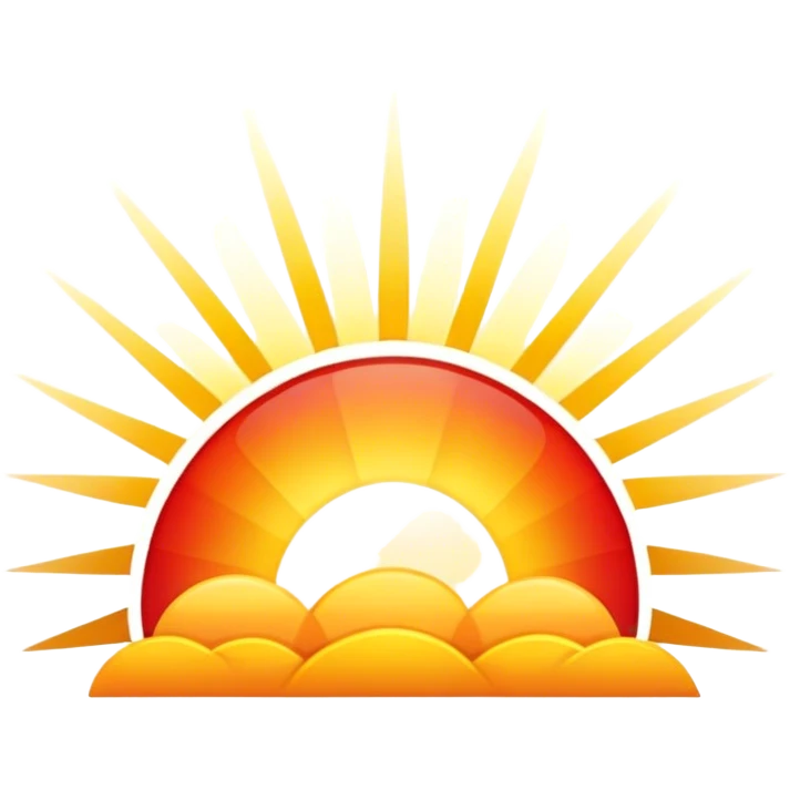 Beautiful sunrise with golden rays of light emoji