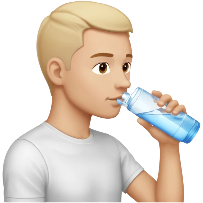 light man in profile drinking water emoji
