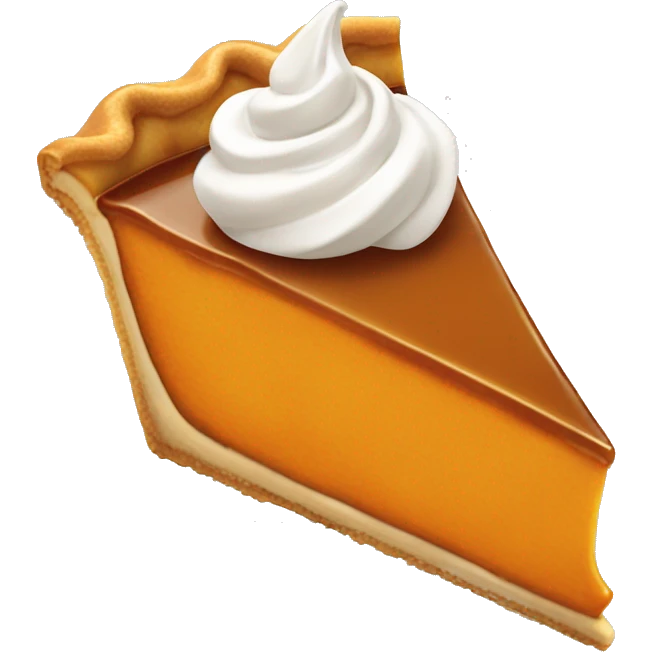 Slice of pumpkin pie with too much whipped cream on it emoji