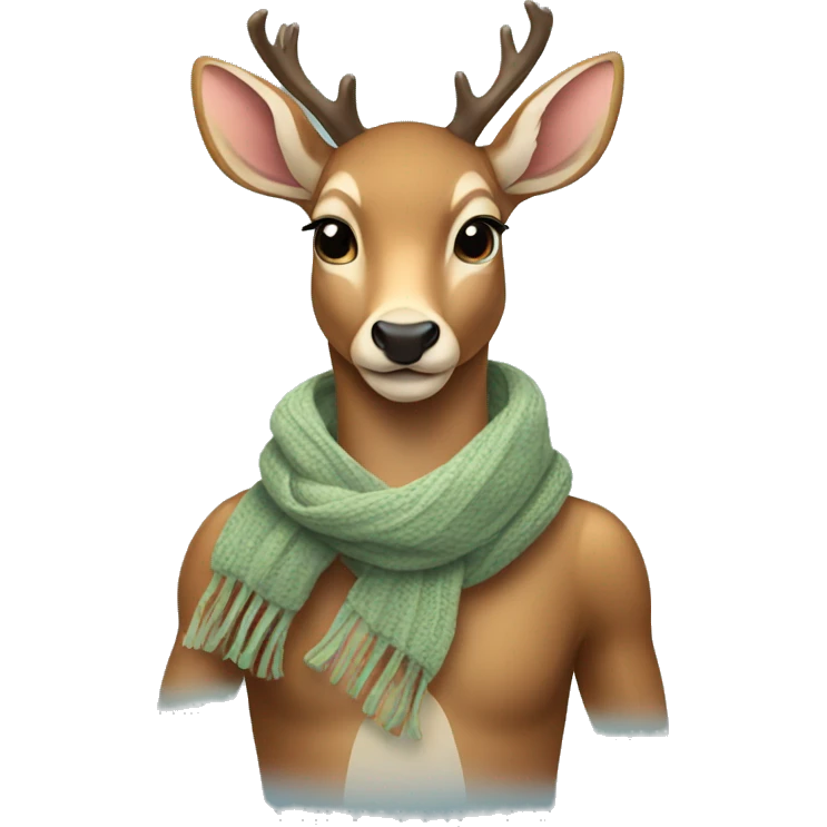 deer wearing an scarf  emoji