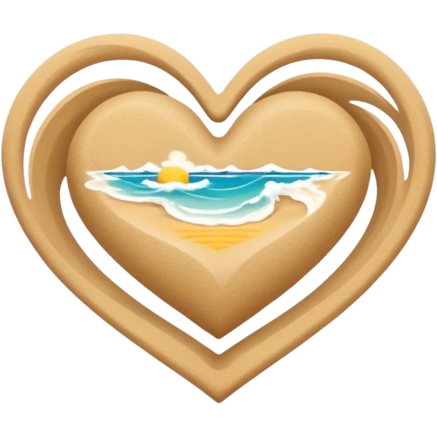 beach themed heart emoji