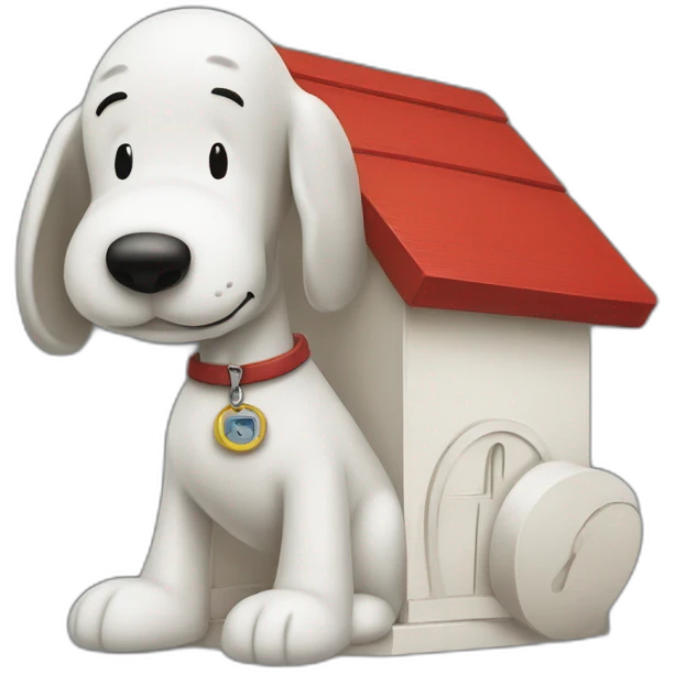 Snoopy on top ofred dog house emoji