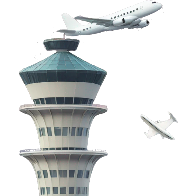tower with plane in background  emoji