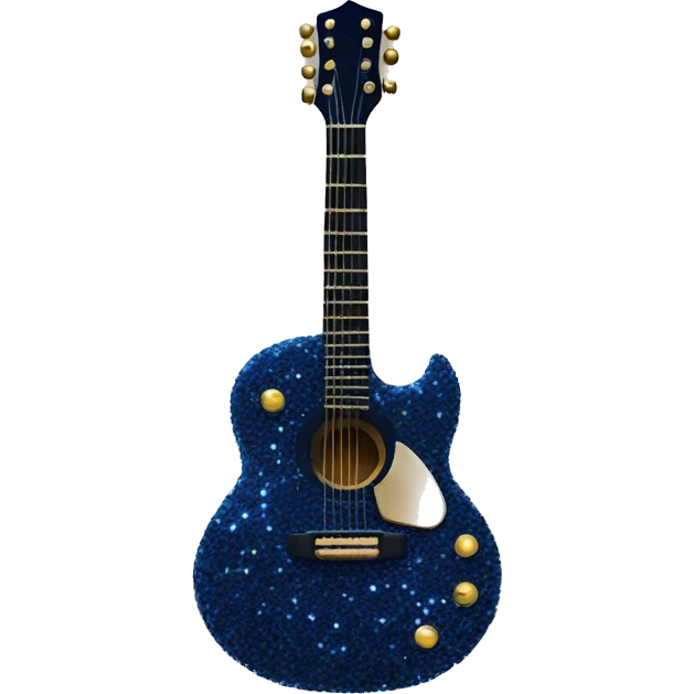Sparkly navy guitar  emoji