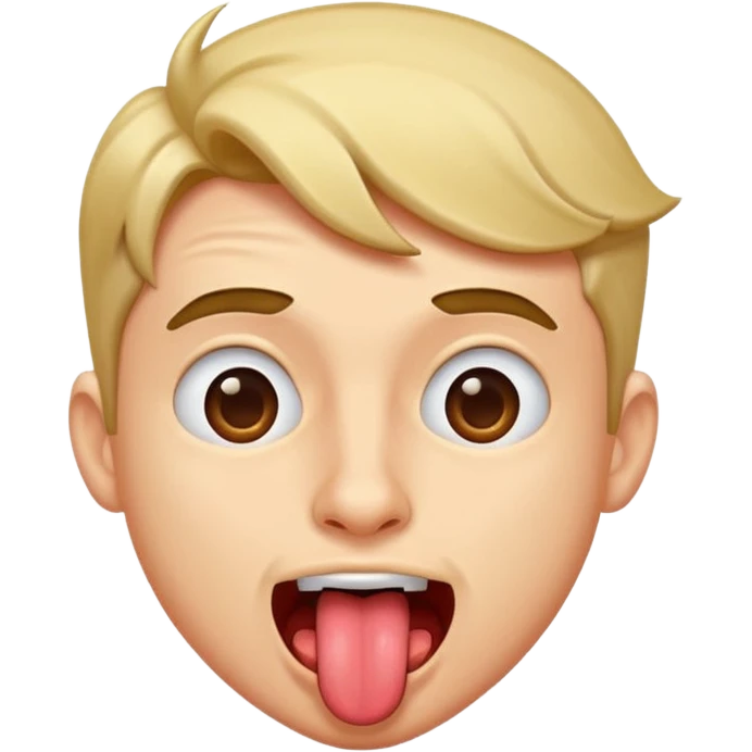 guy with tongue out shaking head emoji