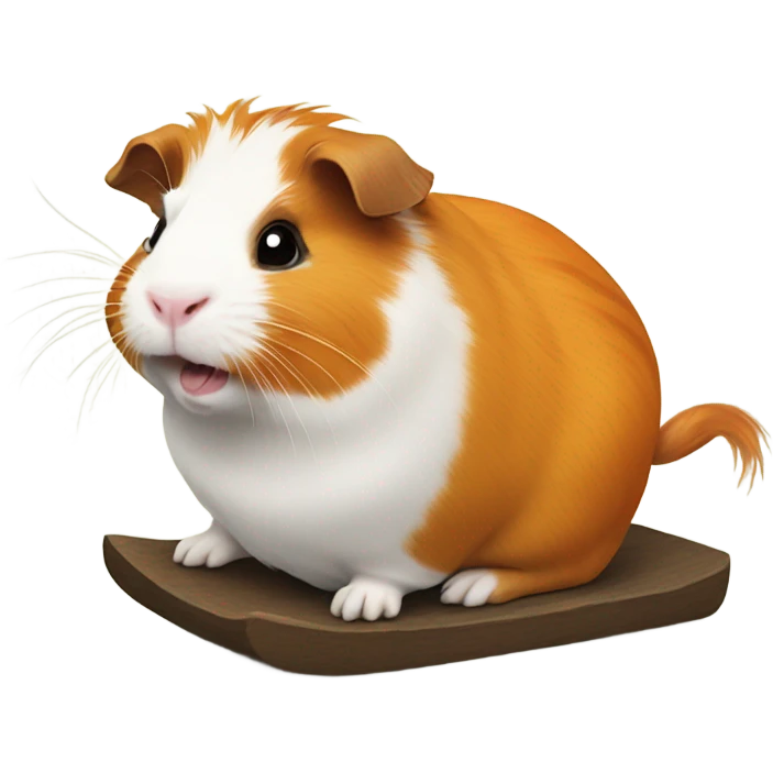 Guinea pig riding a orange cat emoji