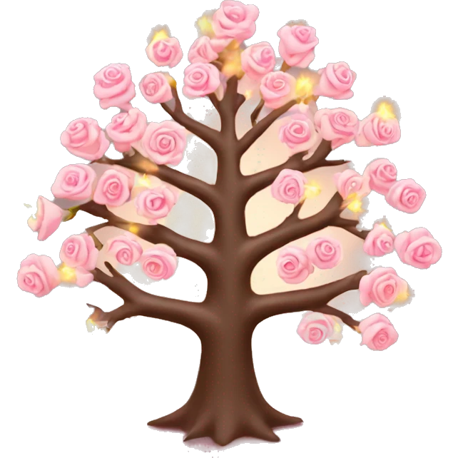 New year tree with rose lights emoji
