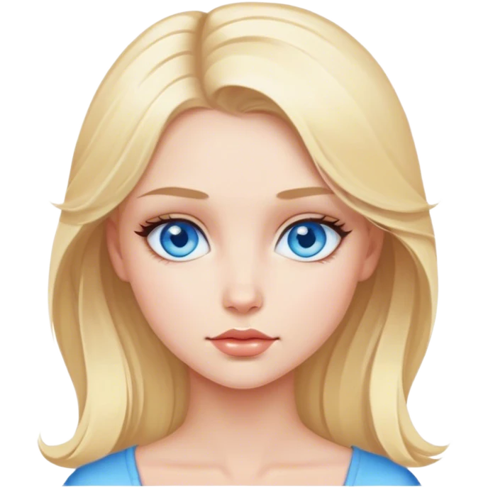 blonde girl with blue eyes sultry pose sfw emoji