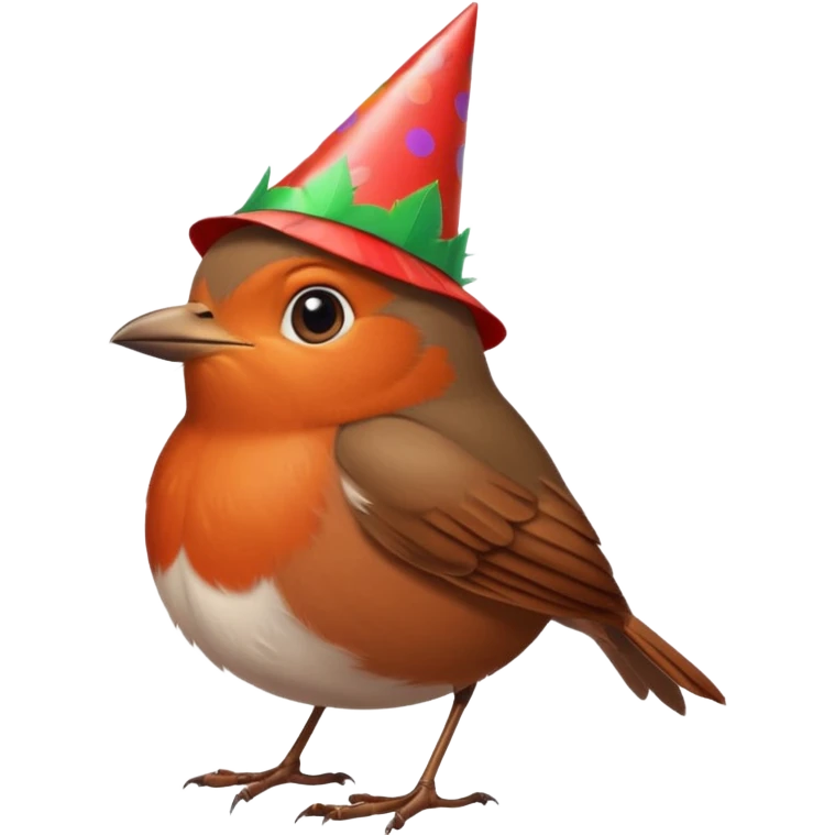 un rouge gorge a son anniversaire emoji