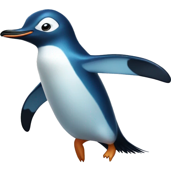blue penguin jumping  emoji
