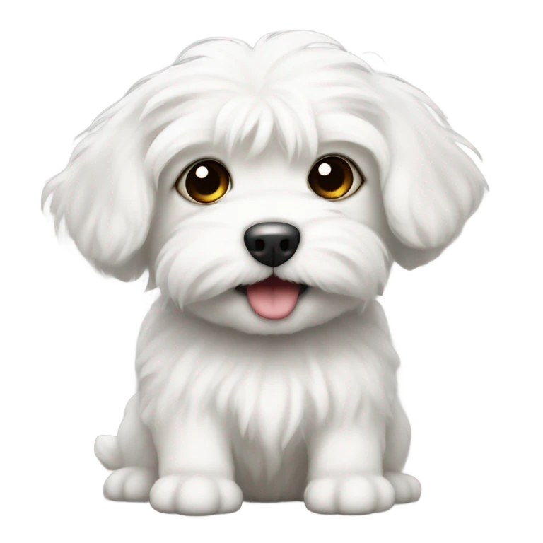 White Maltese puppy  emoji