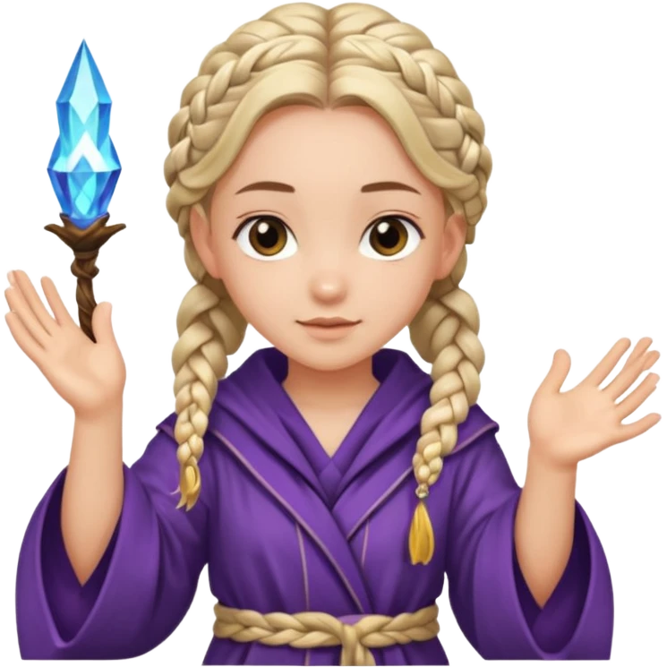 Young sorceress – Braids, sparkling hands





 emoji