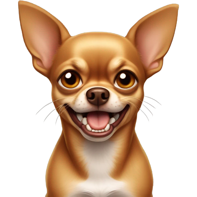 Brown chihuahua angry with sharp teeth emoji