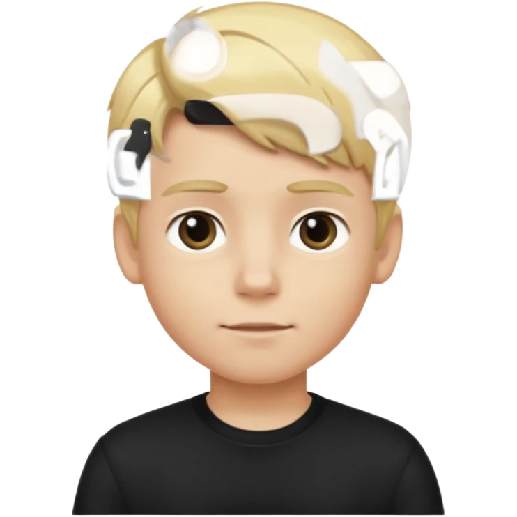 hockey player boy blonde hair black clothing emoji